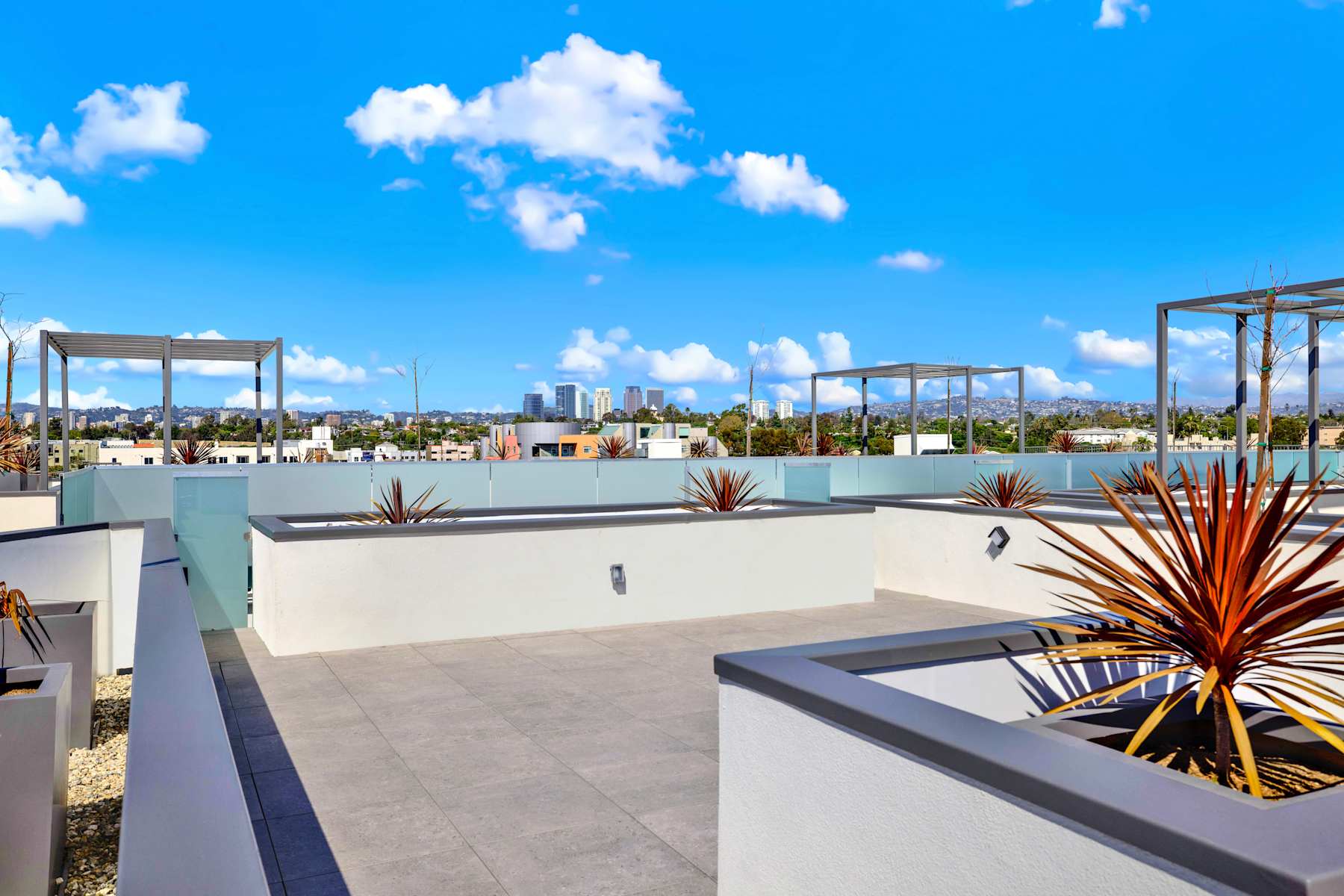 Lounge seating on the Motor Tides rooftop terrace